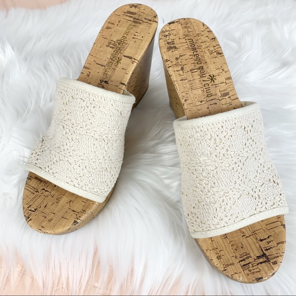 Montego Bay Club | Faux Cork Crochet Boho Wedge